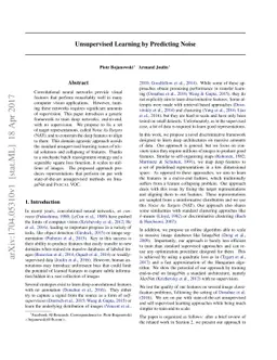 Unsupervised Learning by Predicting Noise