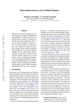 Representing Sentences as Low-Rank Subspaces