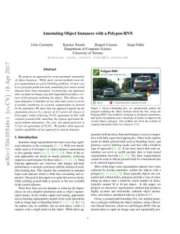 Annotating Object Instances with a Polygon-RNN