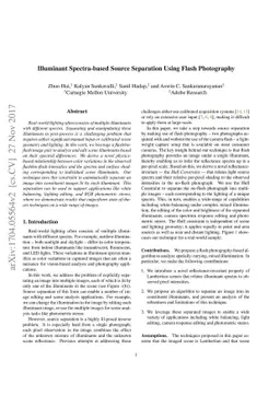 Illuminant Spectra-based Source Separation Using Flash Photography