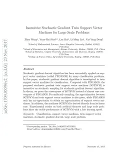 Insensitive Stochastic Gradient Twin Support Vector Machine for Large
  Scale Problems