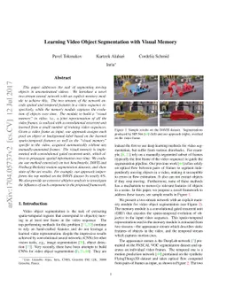 Learning Video Object Segmentation with Visual Memory