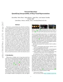 Network Dissection: Quantifying Interpretability of Deep Visual
  Representations
