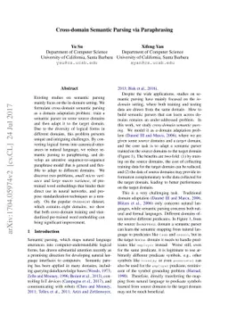 Cross-domain Semantic Parsing via Paraphrasing