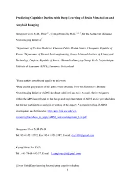 Predicting Cognitive Decline with Deep Learning of Brain Metabolism and
  Amyloid Imaging