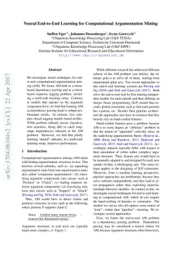 Neural End-to-End Learning for Computational Argumentation Mining