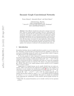 Dynamic Graph Convolutional Networks