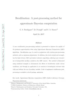 Recalibration: A post-processing method for approximate Bayesian
  computation