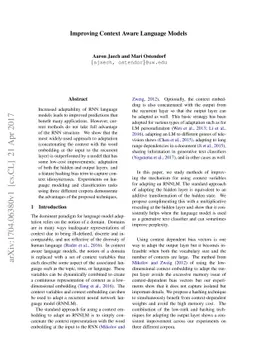 Improving Context Aware Language Models