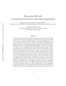 Hierarchical 3D fully convolutional networks for multi-organ
  segmentation