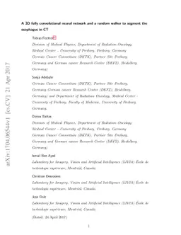 A 3D fully convolutional neural network and a random walker to segment
  the esophagus in CT