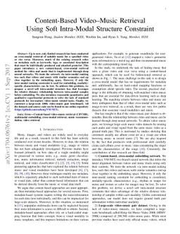 Content-Based Video-Music Retrieval Using Soft Intra-Modal Structure
  Constraint