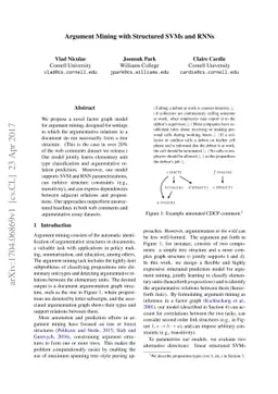 Argument Mining with Structured SVMs and RNNs