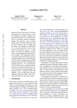 Learning to Skim Text