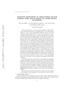Adaptive Estimation in Structured Factor Models with Applications to
  Overlapping Clustering