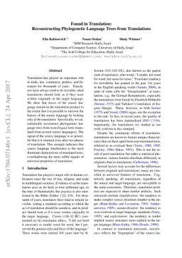 Found in Translation: Reconstructing Phylogenetic Language Trees from
  Translations