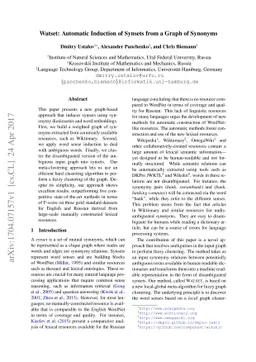 Watset: Automatic Induction of Synsets from a Graph of Synonyms