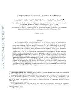 Computational Notions of Quantum Min-Entropy