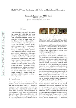 Multi-Task Video Captioning with Video and Entailment Generation