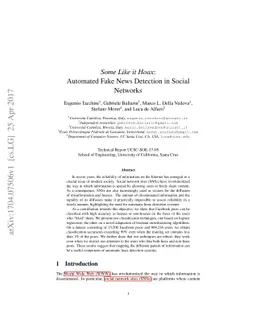 Some Like it Hoax: Automated Fake News Detection in Social Networks