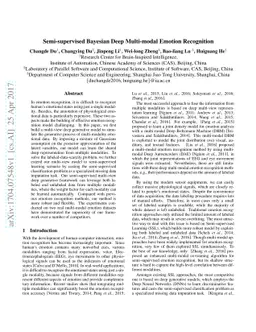 Semi-supervised Bayesian Deep Multi-modal Emotion Recognition