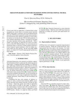 Skeleton-based Action Recognition with Convolutional Neural Networks