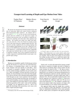 Unsupervised Learning of Depth and Ego-Motion from Video