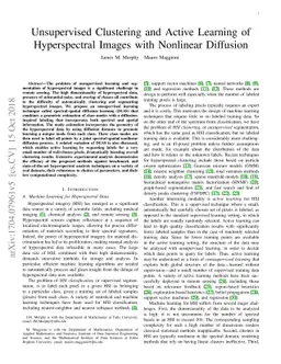 Unsupervised Clustering and Active Learning of Hyperspectral Images with
  Nonlinear Diffusion