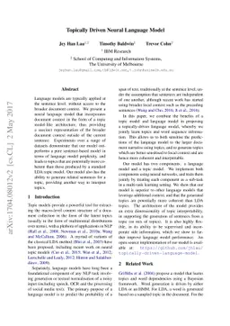 Topically Driven Neural Language Model