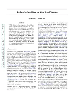 The loss surface of deep and wide neural networks