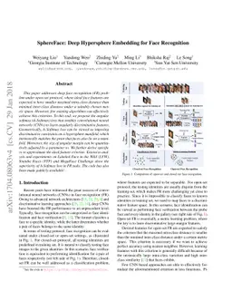 SphereFace: Deep Hypersphere Embedding for Face Recognition