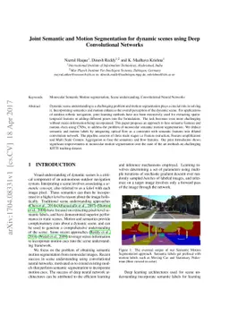 Joint Semantic and Motion Segmentation for dynamic scenes using Deep
  Convolutional Networks