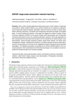 SOFAR: large-scale association network learning