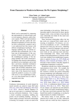 From Characters to Words to in Between: Do We Capture Morphology?