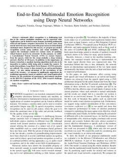 End-to-End Multimodal Emotion Recognition using Deep Neural Networks