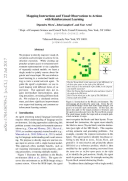 Mapping Instructions and Visual Observations to Actions with
  Reinforcement Learning