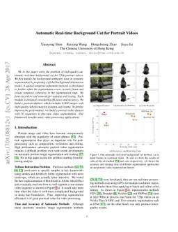 Automatic Real-time Background Cut for Portrait Videos