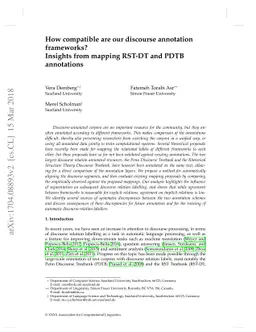 How compatible are our discourse annotations? Insights from mapping
  RST-DT and PDTB annotations