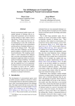 Not All Dialogues are Created Equal: Instance Weighting for Neural
  Conversational Models