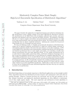 Moderately Complex Paxos Made Simple: High-Level Executable
  Specification of Distributed Algorithms