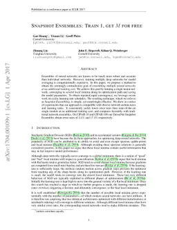 Snapshot Ensembles: Train 1, get M for free