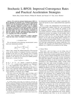 Stochastic L-BFGS: Improved Convergence Rates and Practical Acceleration
  Strategies