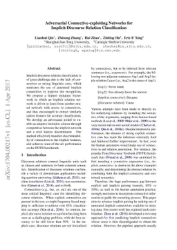 Adversarial Connective-exploiting Networks for Implicit Discourse
  Relation Classification