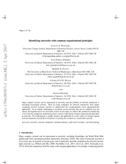 Identifying networks with common organizational principles