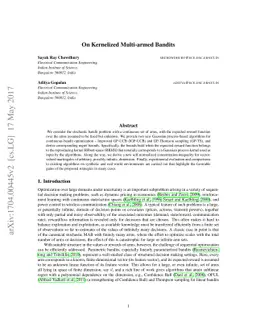 On Kernelized Multi-armed Bandits