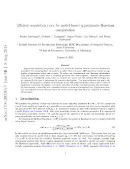 Efficient acquisition rules for model-based approximate Bayesian
  computation