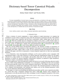 Dictionary-based Tensor Canonical Polyadic Decomposition