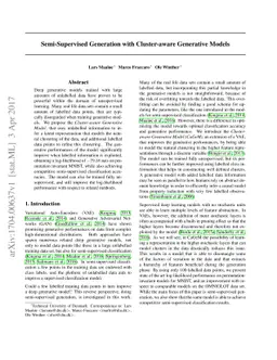 Semi-Supervised Generation with Cluster-aware Generative Models