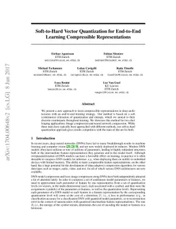 Soft-to-Hard Vector Quantization for End-to-End Learning Compressible
  Representations