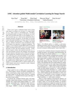 AMC: Attention guided Multi-modal Correlation Learning for Image Search